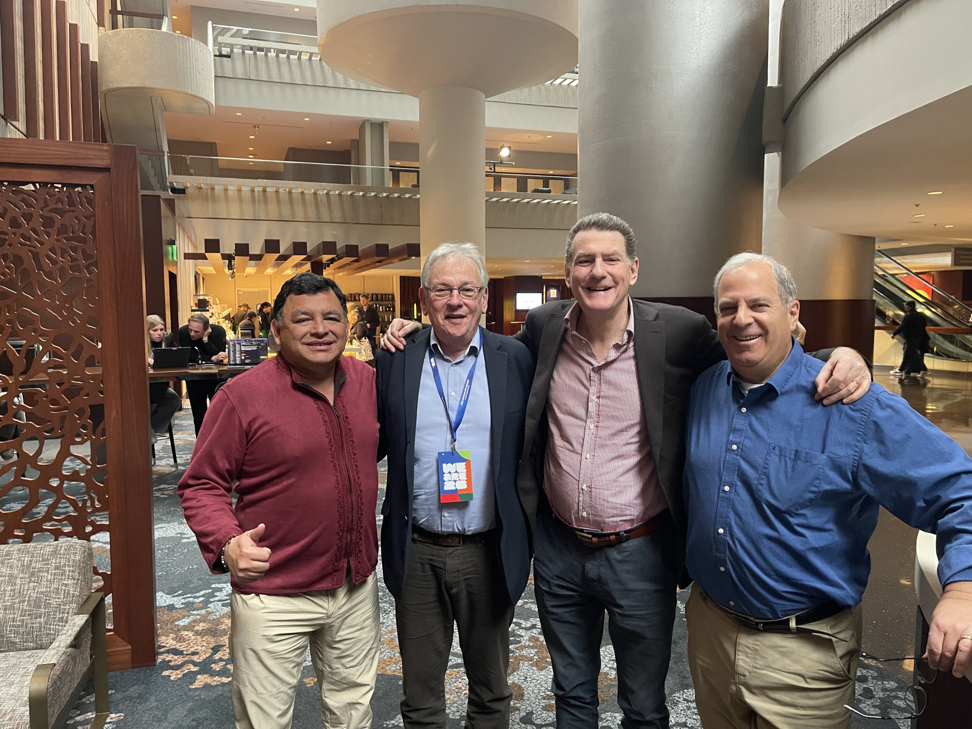 From left, AIPS representatives Carlos Melo (Mexico), Rudy Nuyens (Belgium), Paul Lennon (Ireland), and Dave Goren (USA)