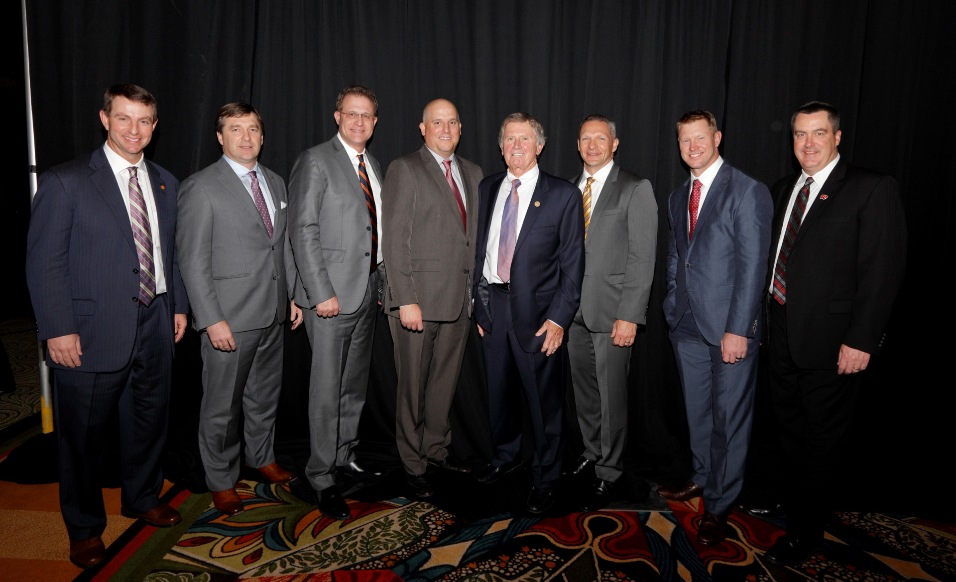 Steve Spurrier (fourth from right) was the 2018 Bear Bryant Lifetime Achievement Award winner