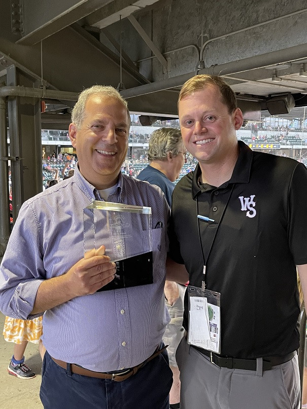 NSMA executive director Dave Goren (left), with Winston-Salem Dash vice president Corey Bugno