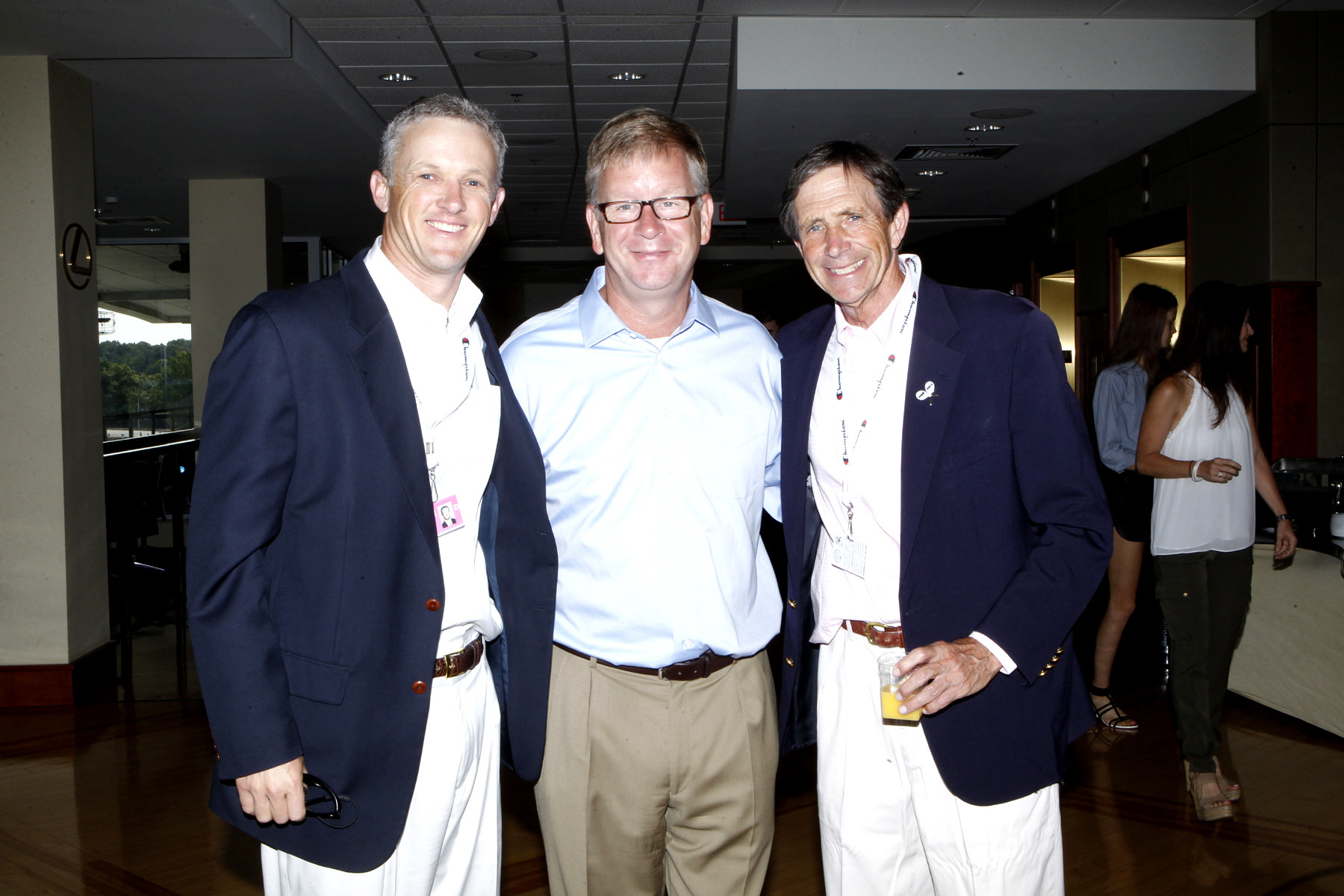 Dr. Harold Pollard (right), with Wake Forest Sr. Assoc. Athletic Director Barry Faircloth (left) and Winston-Salem Open tournament director Bill Oakes (Robert Crawford photo)