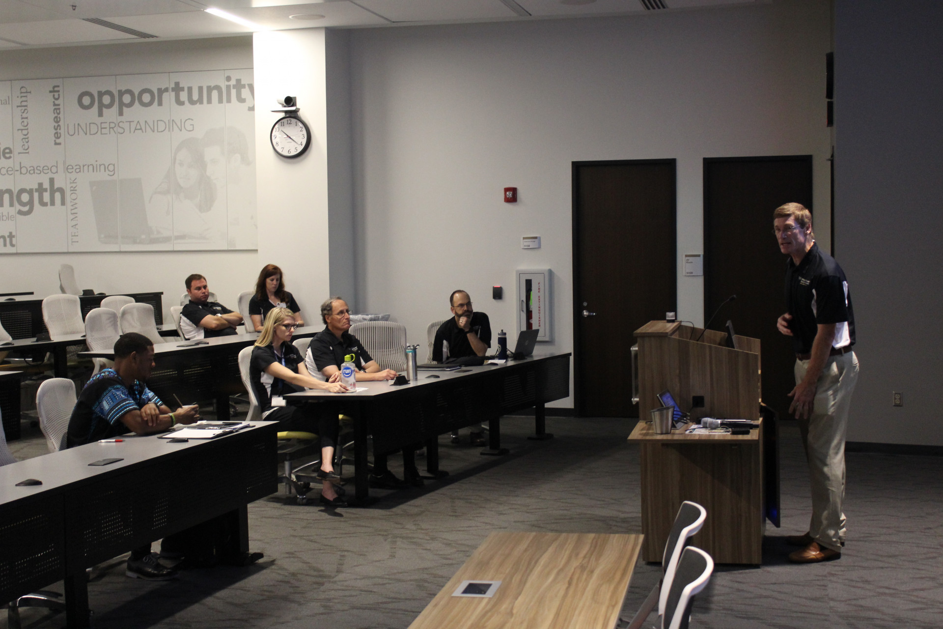 Former Atlanta Falcons linebacker Buddy Curry, now executive director of Kids & Pros, keynoted the Sports Medicine Summit at the Sports Medicine Summit on June 24, 2018, at Wake Forest University School of Medicine (Daniel Coston Photo)