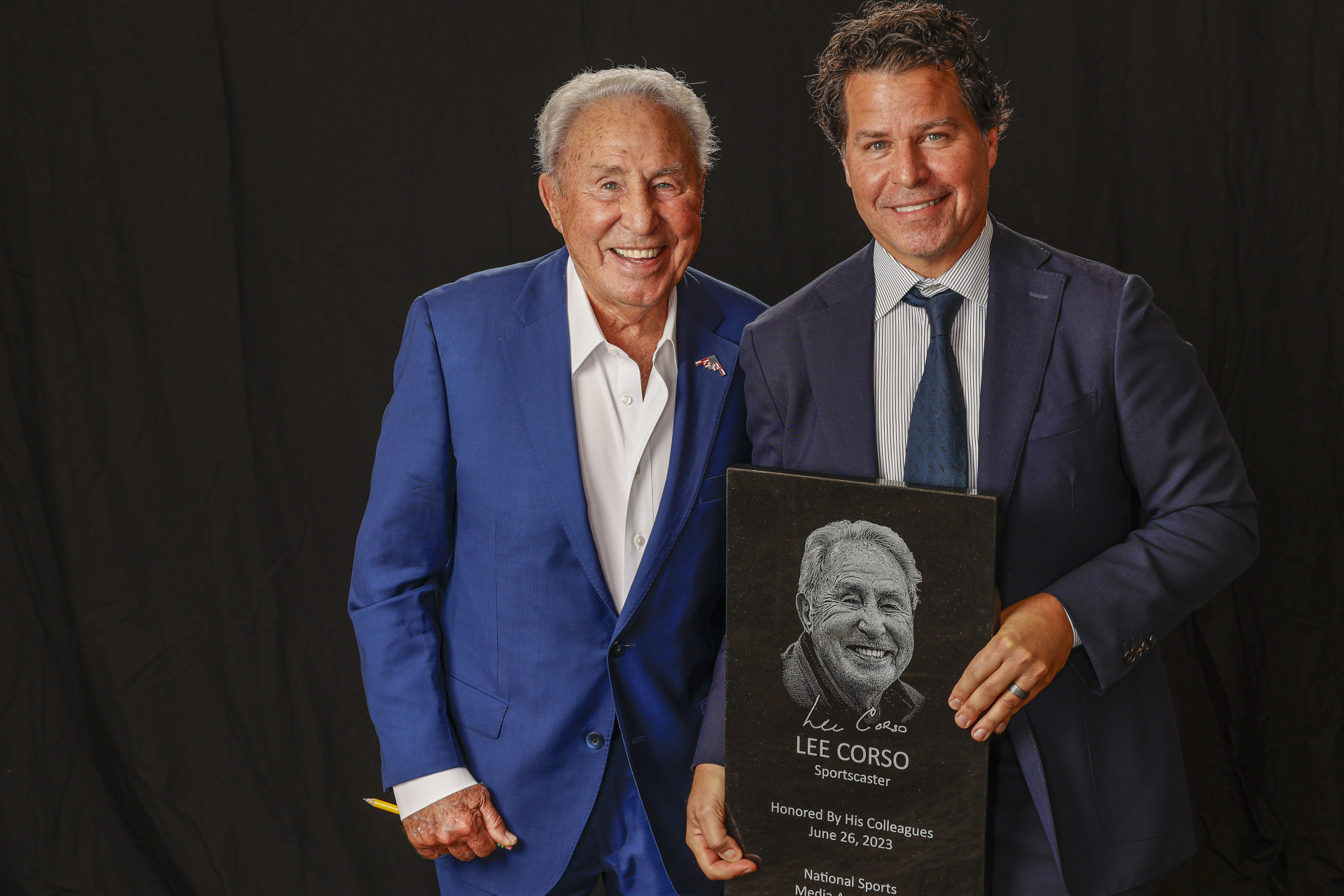 Lee Corso (with son, Dan)- Hall of Fame Sportscaster