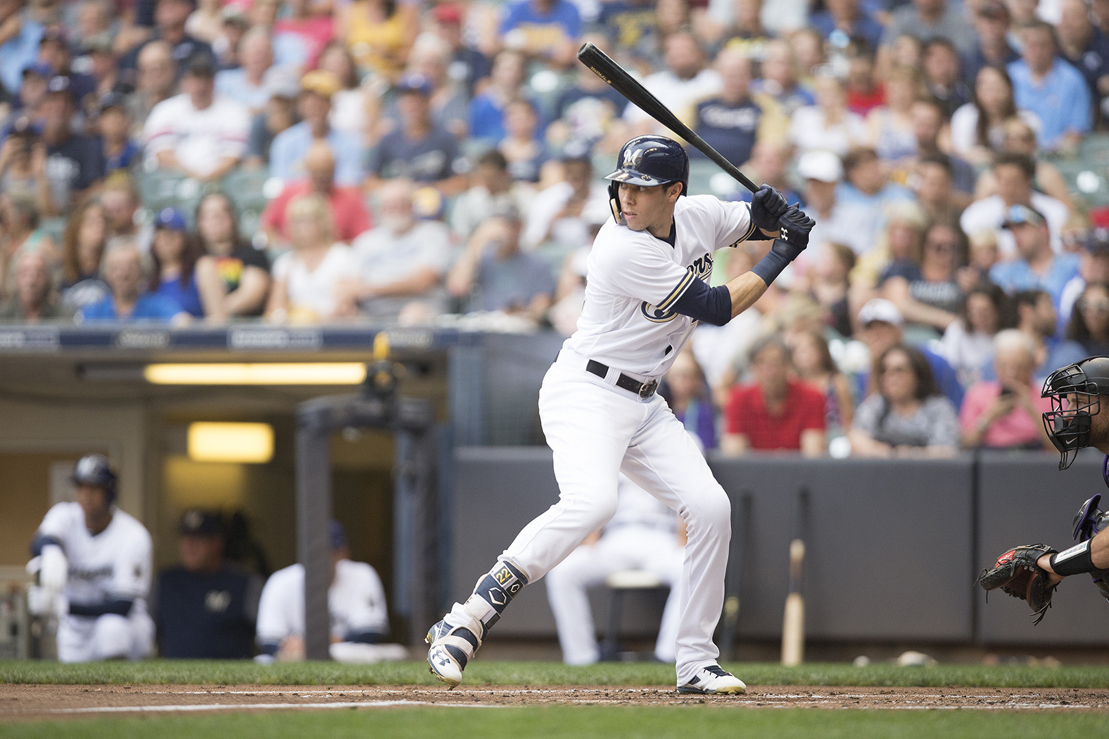 Christian Yelich at bat (Photo Courtesy:  Milwaukee Brewers